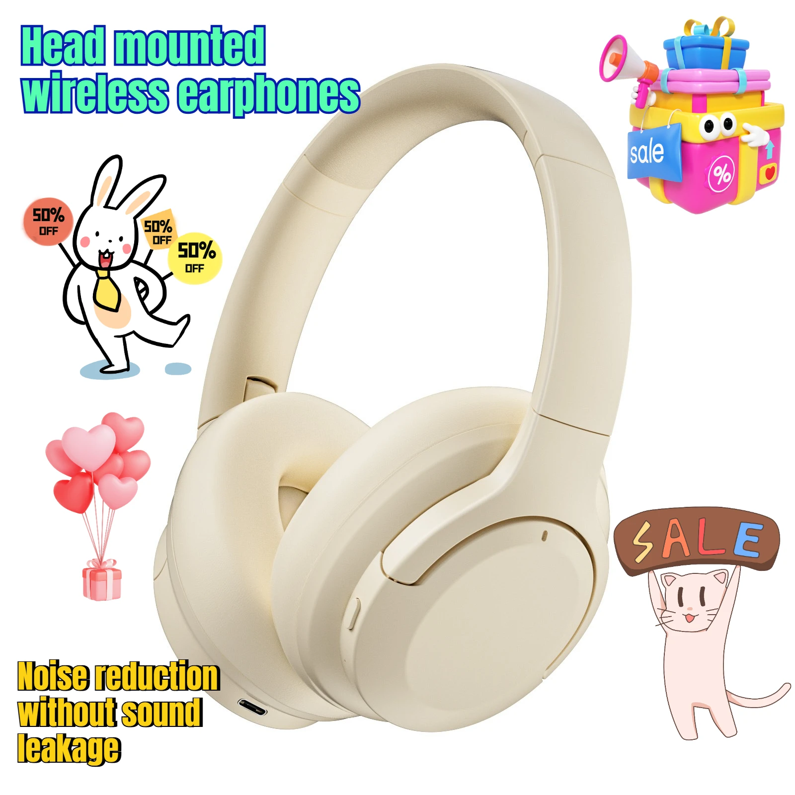Wireless Head Mounted Bluetooth Earphones Wireless Headset with Good Sound Quality Full Wrap Ear Pads Ultra Long Battery Life
Wireless Head Mounted Bluetooth Earphones Wireless Headset with Good Sound Quality Full Wrap Ear Pads Ultra Long Battery Life