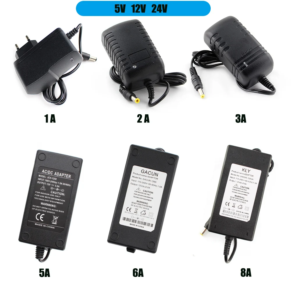 AC DC Adapter 12V 24V 5V Power Supply 220V Lighting Transformer 12V 1A 2A 3A 5A 6A 8A 10A Universal Adapter 5.5MM 2.5MM EU US
AC DC Adapter 12V 24V 5V Power Supply 220V Lighting Transformer 12V 1A 2A 3A 5A 6A 8A 10A Universal Adapter 5.5MM 2.5MM EU US