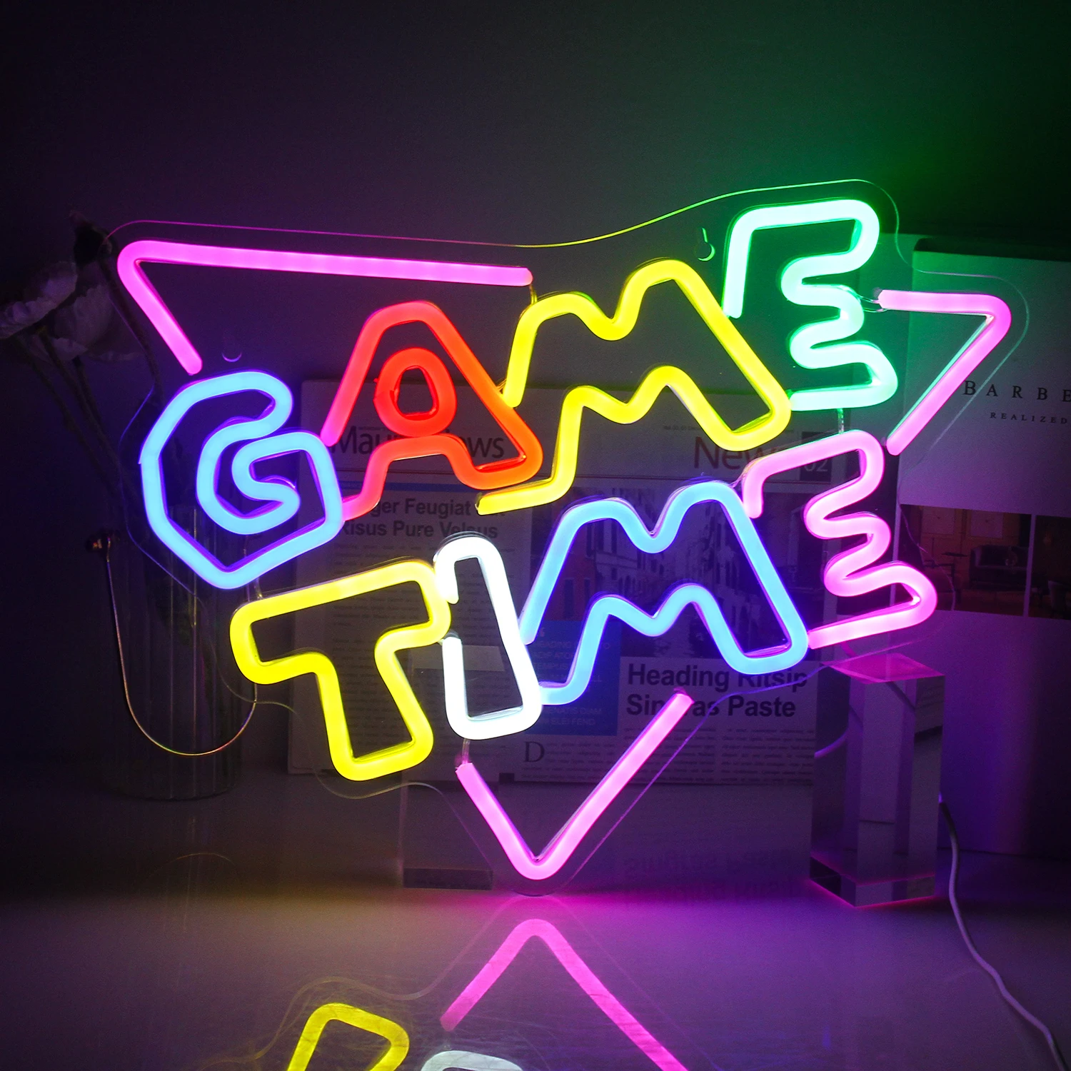 Game Time Neon Led Sign Colorful Gaming Room Decor Lights USB Powered Neon Wall Lamp For Bedroom Birthday Party Gifts For Gamer
Game Time Neon Led Sign Colorful Gaming Room Decor Lights USB Powered Neon Wall Lamp For Bedroom Birthday Party Gifts For Gamer