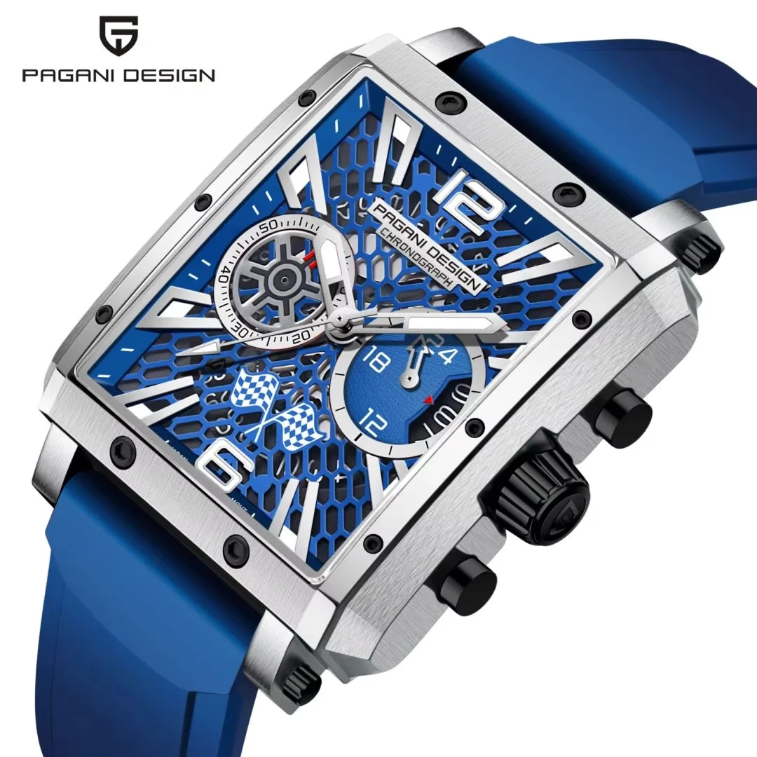 PAGANI DESIGN Men's Rectangle Quartz Watch Japan TMI VK64 Movt Luxury Sapphire Skeleton Stainless Steel Waterproof Reloj Hombre
PAGANI DESIGN Men's Rectangle Quartz Watch Japan TMI VK64 Movt Luxury Sapphire Skeleton Stainless Steel Waterproof Reloj Hombre