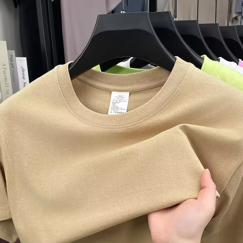 Летняя мужская футболка из 100% хлопка, базовые модные свободные топы с короткими рукавами, футболки 230 г/ ㎡
Летняя мужская футболка из 100% хлопка, базовые модные свободные топы с короткими рукавами, футболки 230 г/ ㎡