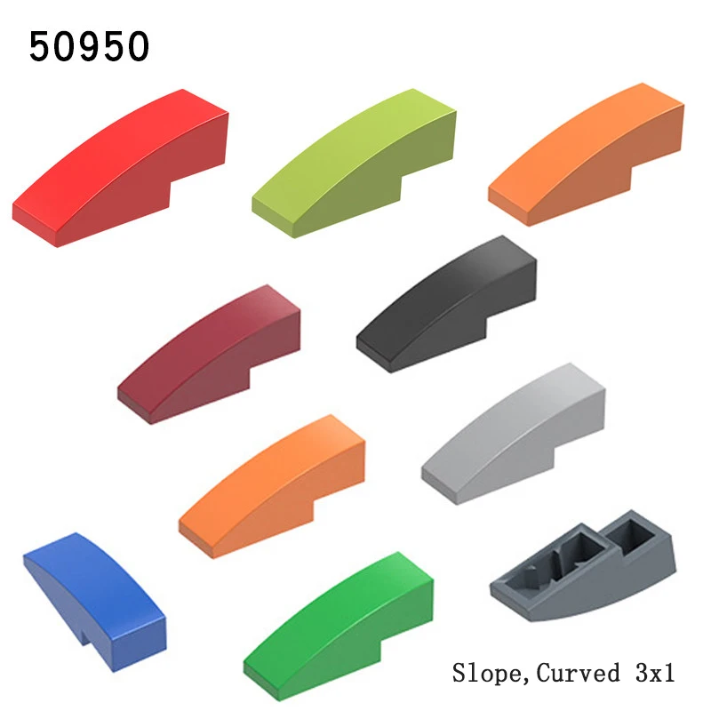 50 шт. кирпичиков Moc Tile 50950, изогнутые, 3x1, совместимые строительные блоки, конструкторы для самостоятельной сборки, креативные игрушки
50 шт. кирпичиков Moc Tile 50950, изогнутые, 3x1, совместимые строительные блоки, конструкторы для самостоятельной сборки, креативные игрушки