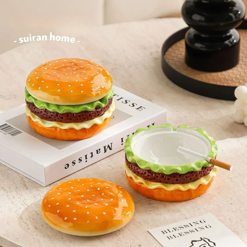 Creative Burger Shaped Ceramic Ashtray Funny Food Pattern Ash Tray Home Desktop Decor Novelty Ash Tray Home Office Table Gift
Creative Burger Shaped Ceramic Ashtray Funny Food Pattern Ash Tray Home Desktop Decor Novelty Ash Tray Home Office Table Gift