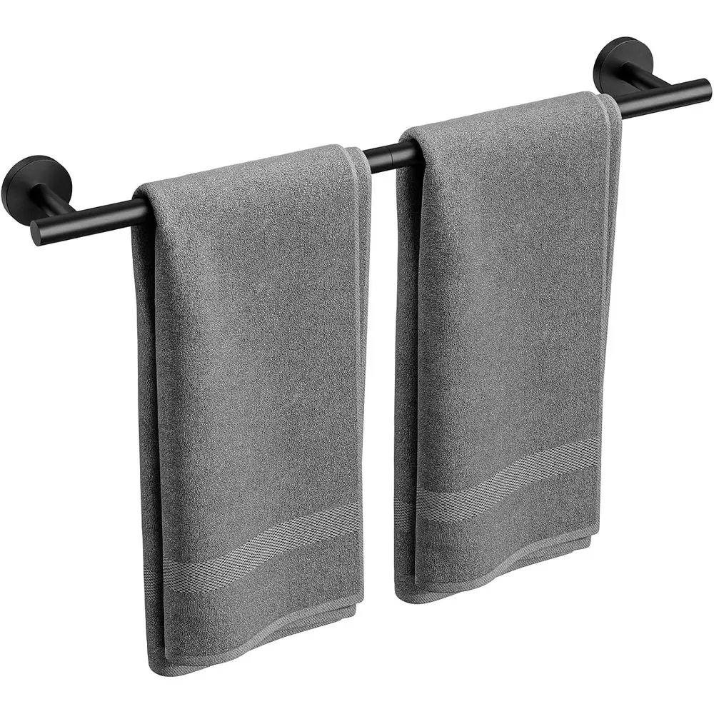 24 Inch Matte Black Wall-Mounted Towel Bar, Sturdy 26-Inch Stainless Steel Rack for Modern Bathroom Decor
24 Inch Matte Black Wall-Mounted Towel Bar, Sturdy 26-Inch Stainless Steel Rack for Modern Bathroom Decor