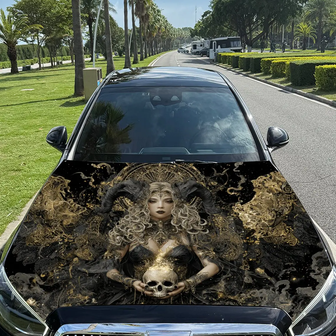 Horned Witch Pattern car hood stickers, waterproof self-adhesive, scratch resistant, easy to stick, durable car PVC stickers, ca
Horned Witch Pattern car hood stickers, waterproof self-adhesive, scratch resistant, easy to stick, durable car PVC stickers, ca