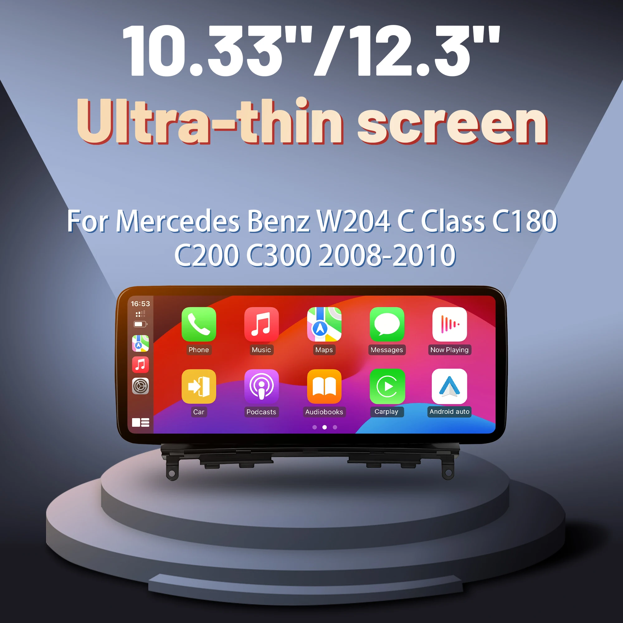 10,33 "/12,3" Android 14 для Mercedes Benz W204 C Class C180 C200 C300 2008-2010, автомобильный радиоприемник, мультимедийный беспроводной BT Carplay экран
10,33 "/12,3" Android 14 для Mercedes Benz W204 C Class C180 C200 C300 2008-2010, автомобильный радиоприемник, мультимедийный беспроводной BT Carplay экран