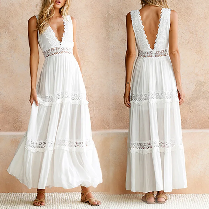 2022 New Women Sexy Long Dress High Waist Sleeveless Summer Bohemian Lace Hollow Out White Maxi Robe Femme Clothes Vestidos
2022 New Women Sexy Long Dress High Waist Sleeveless Summer Bohemian Lace Hollow Out White Maxi Robe Femme Clothes Vestidos