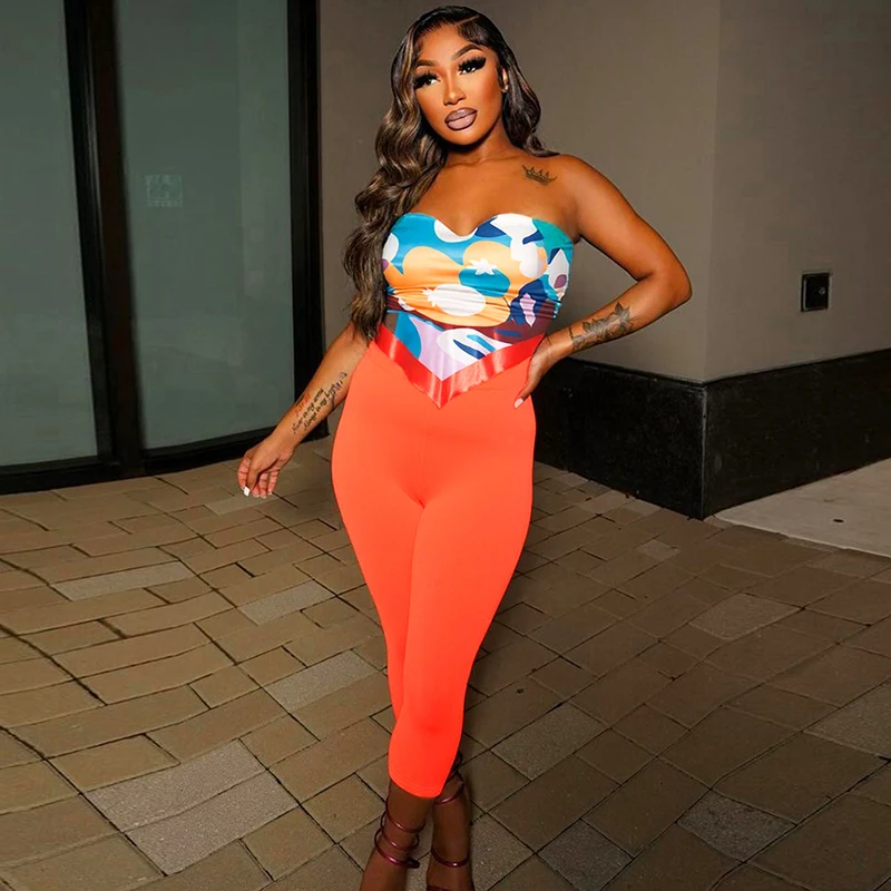 CUTENOVA осенние наряды женские сексуальные без бретелек с открытой спиной красочный шарф с узлом и однотонные 7-очечные брюки повседневный комплект из двух предметов 
CUTENOVA осенние наряды женские сексуальные без бретелек с открытой спиной красочный шарф с узлом и однотонные 7-очечные брюки повседневный комплект из двух предметов