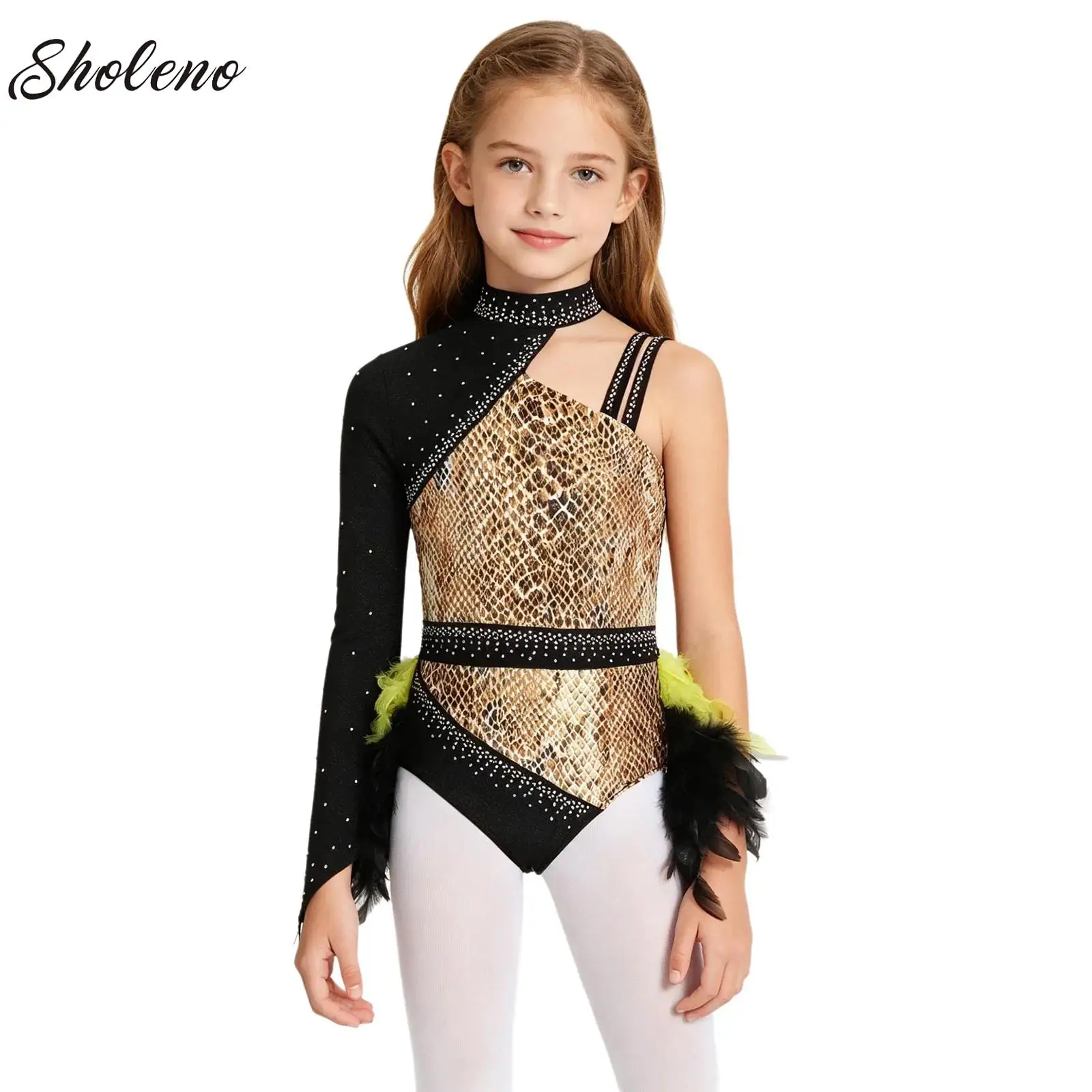 Kid Girls Rhythmic Gymnastics Feather Decor Bodysuit Dress Ballet Latin Jazz Lyrical Dance Competition Stage Performance Costume
Kid Girls Rhythmic Gymnastics Feather Decor Bodysuit Dress Ballet Latin Jazz Lyrical Dance Competition Stage Performance Costume