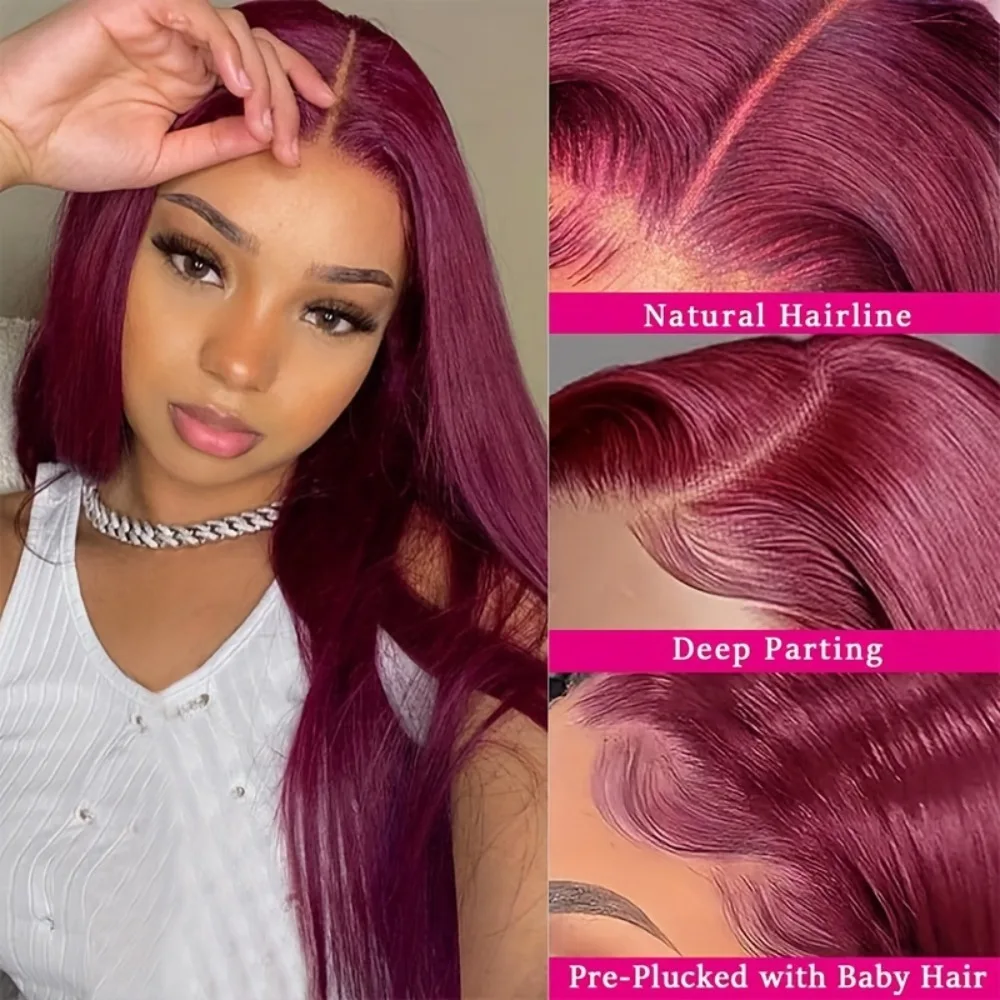 Накладной парик из натуральных волос 99J Burgundy, прямой, с прозрачной HD-основой 13x4, предварительно обрезанной натуральной линией роста волос и эффектом роскошного вида
Накладной парик из натуральных волос 99J Burgundy, прямой, с прозрачной HD-основой 13x4, предварительно обрезанной натуральной линией роста волос и эффектом роскошного вида