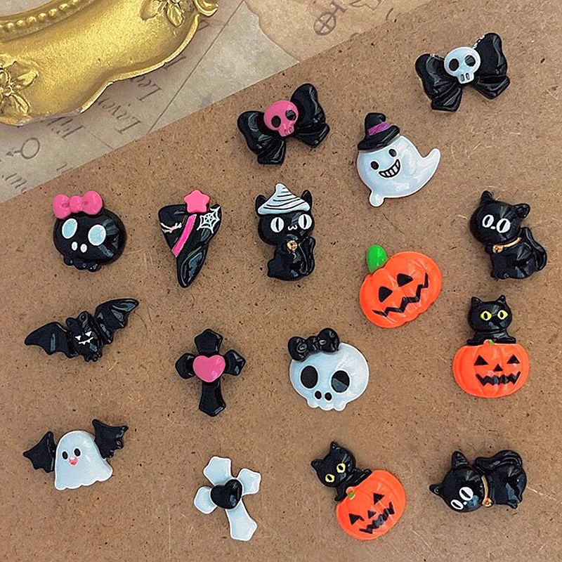 20PCS 3D Acrylic Skull Nail Art Charms Cross Bat Cat Kawaii Accessories For Halloween Nails Decoration Design Manicure Supplies
20PCS 3D Acrylic Skull Nail Art Charms Cross Bat Cat Kawaii Accessories For Halloween Nails Decoration Design Manicure Supplies