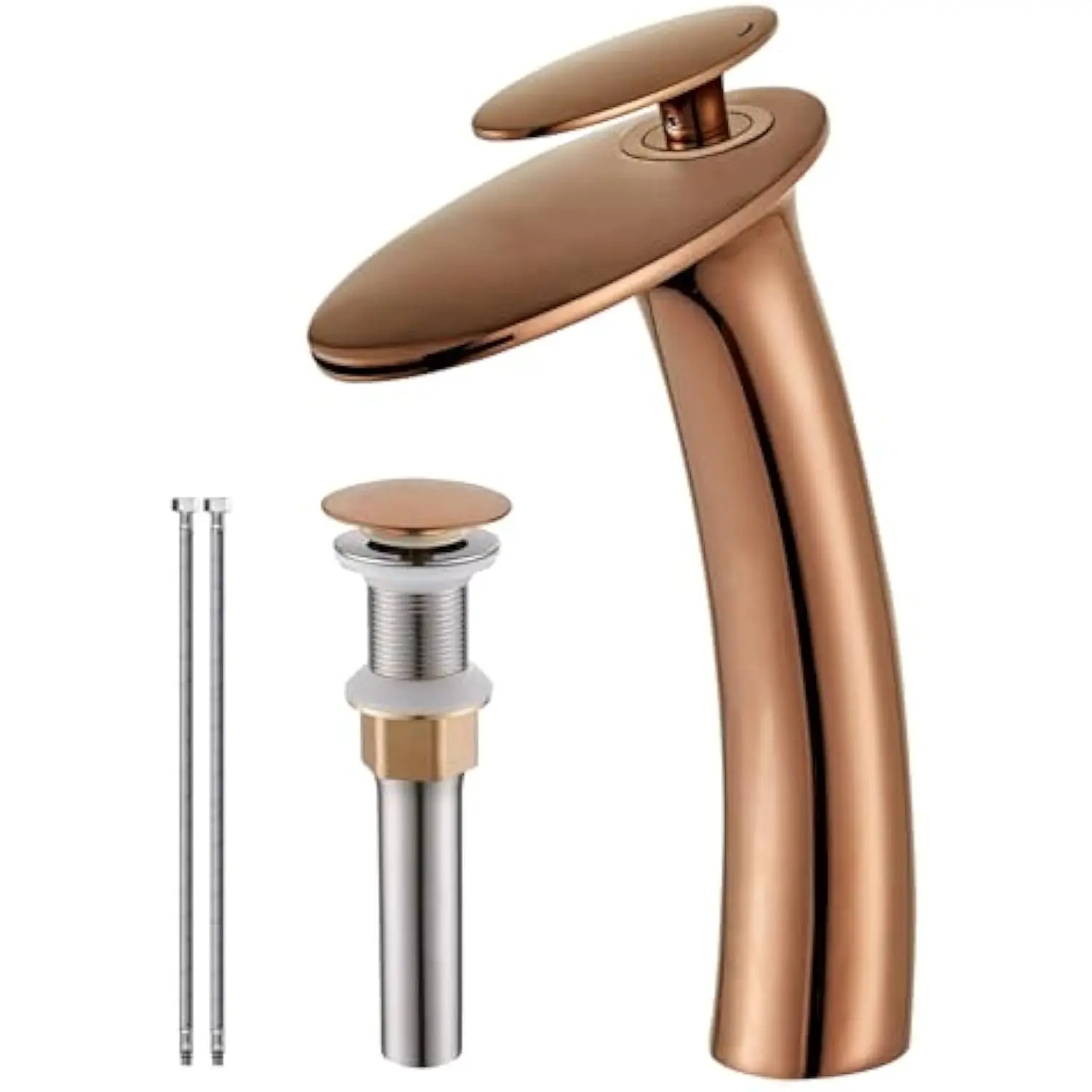 Wovier Rose Gold Waterfall Bathroom Faucet, Single Handle Single Hole Brass Lavatory Vanity Vessel Faucet, Planted Body Basin Mix
Wovier Rose Gold Waterfall Bathroom Faucet, Single Handle Single Hole Brass Lavatory Vanity Vessel Faucet, Planted Body Basin Mix