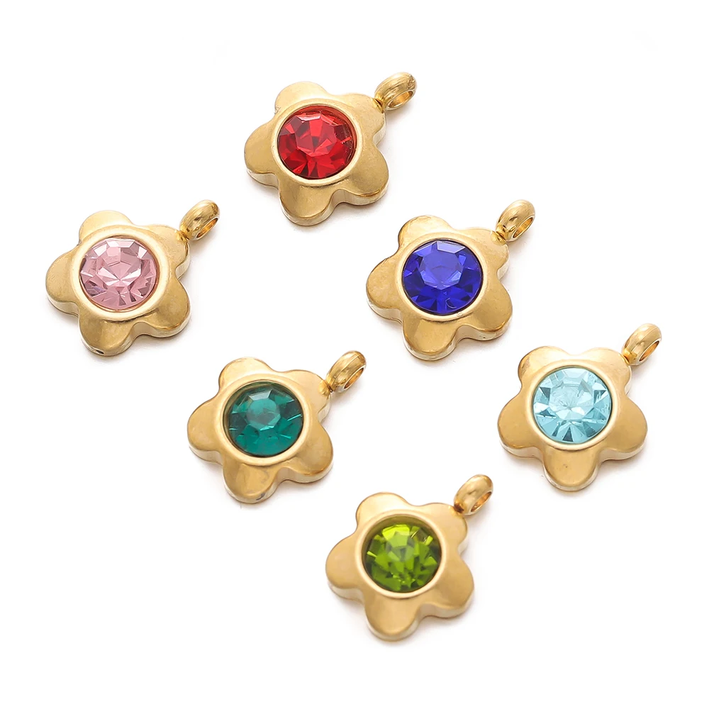 10pcs Gold Color Stainless Steel Rhinestone Flower Shape Loose Pendants for DIY Necklace Bracelet Earrings Jewelry Making
10pcs Gold Color Stainless Steel Rhinestone Flower Shape Loose Pendants for DIY Necklace Bracelet Earrings Jewelry Making