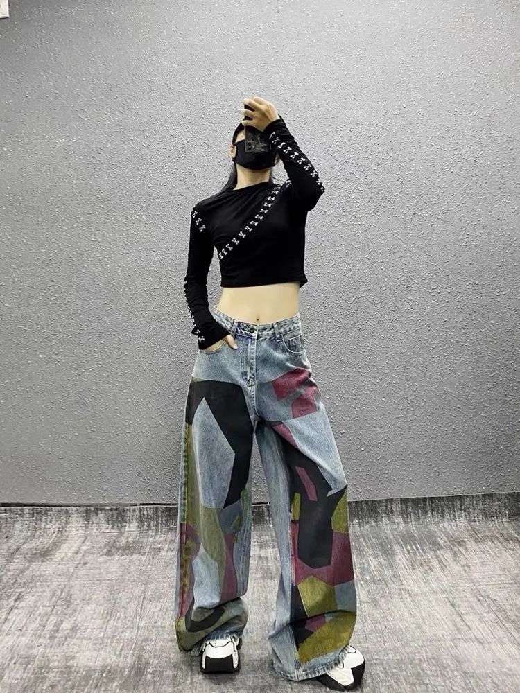 Women Vintage Printed Streetwear Y2K Oversized Harajuku Denim Pants Female Casual Loose Hip Hop Grunge Wide Leg Jeans Pantalones
Women Vintage Printed Streetwear Y2K Oversized Harajuku Denim Pants Female Casual Loose Hip Hop Grunge Wide Leg Jeans Pantalones