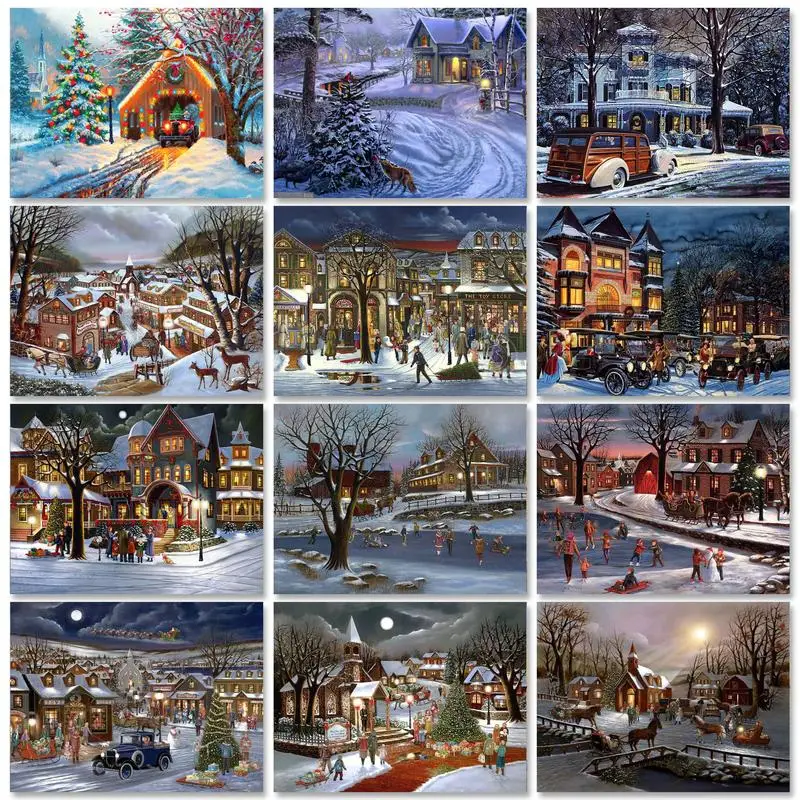 GATYZTORY Painting By Numbers Kits Snowy Houses Landscape Modern Draw Coloring By Numbers Acrylic Paint For Home Decor
GATYZTORY Painting By Numbers Kits Snowy Houses Landscape Modern Draw Coloring By Numbers Acrylic Paint For Home Decor