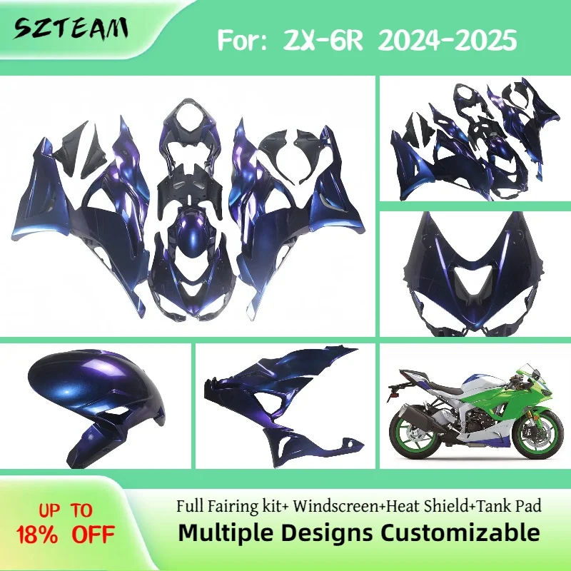 Для Kawasaki ZX-6R 2024 2025 комплект инъекционного обтекателя ZX6R 24 25 на заказ мотоцикл послепродажного обслуживания кузов работает обтекатели 
Для Kawasaki ZX-6R 2024 2025 комплект инъекционного обтекателя ZX6R 24 25 на заказ мотоцикл послепродажного обслуживания кузов работает обтекатели