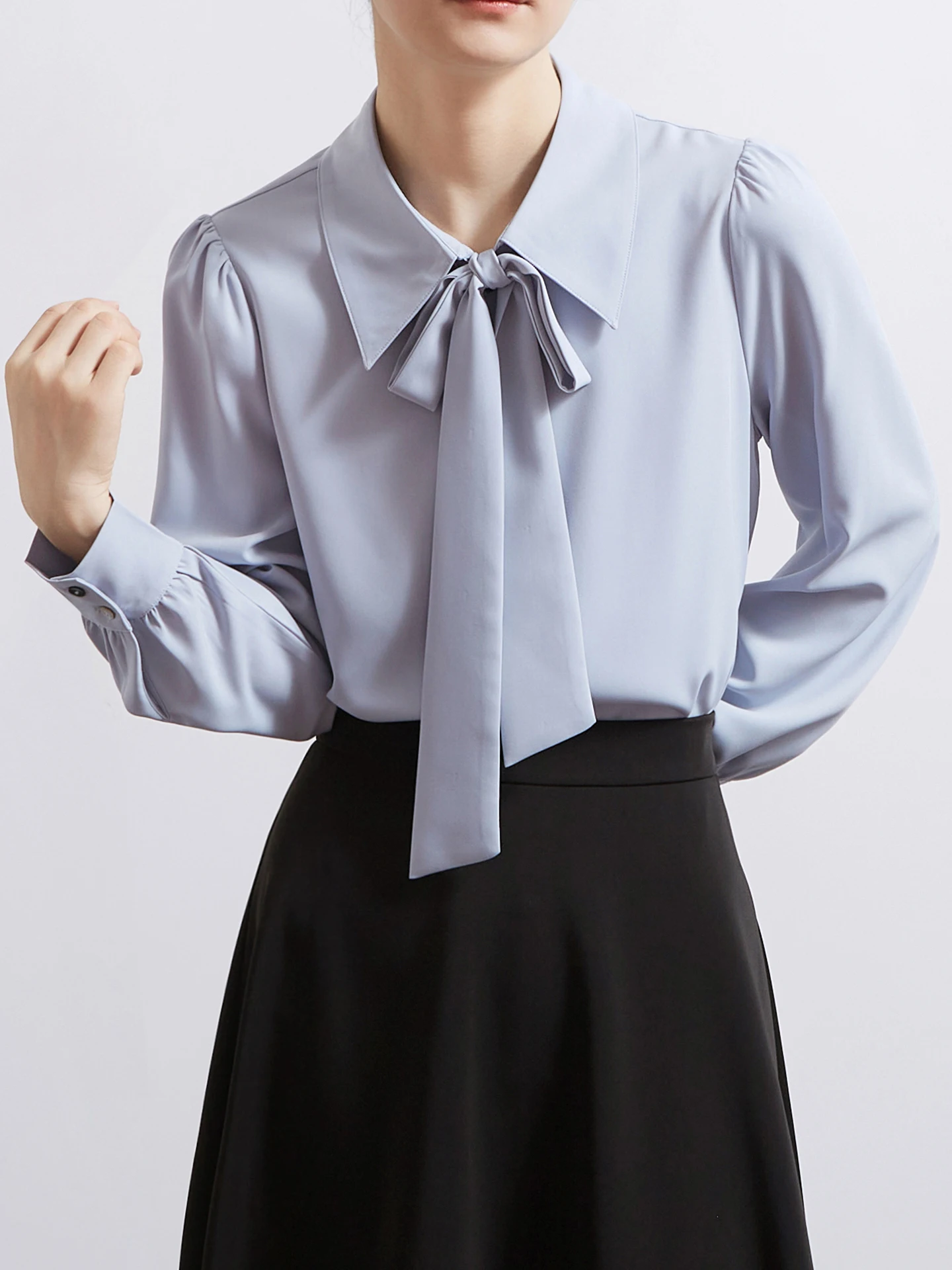 CHICBLISS Long Sleeve Knot Shirt Women's Chiffon Drapey Interview Commute Shirt Female Polyester Spandex Blend
CHICBLISS Long Sleeve Knot Shirt Women's Chiffon Drapey Interview Commute Shirt Female Polyester Spandex Blend