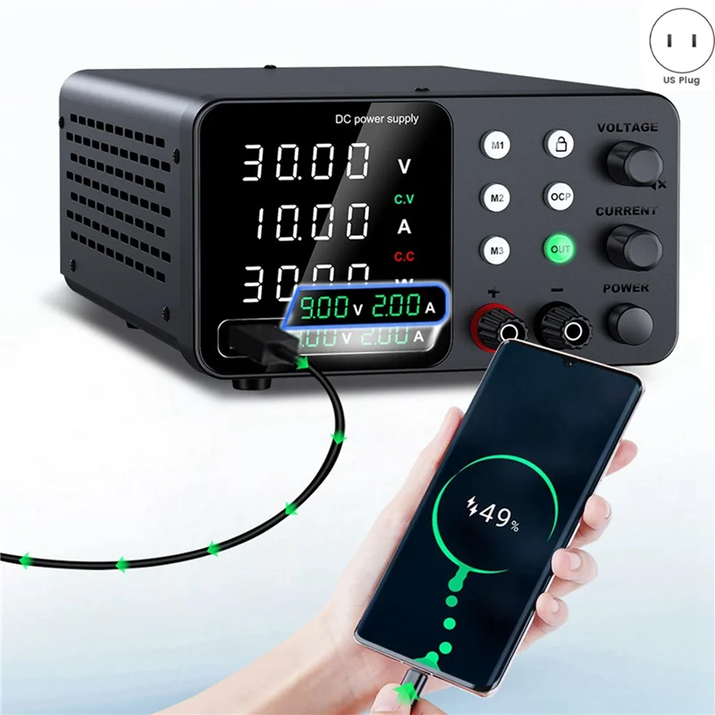 B06B-30V 10A Lab Power Supply 5V 2A DC Regulated Power Supply Variable Power Supplies With Output Enable/Disable Button A US Plu
B06B-30V 10A Lab Power Supply 5V 2A DC Regulated Power Supply Variable Power Supplies With Output Enable/Disable Button A US Plu