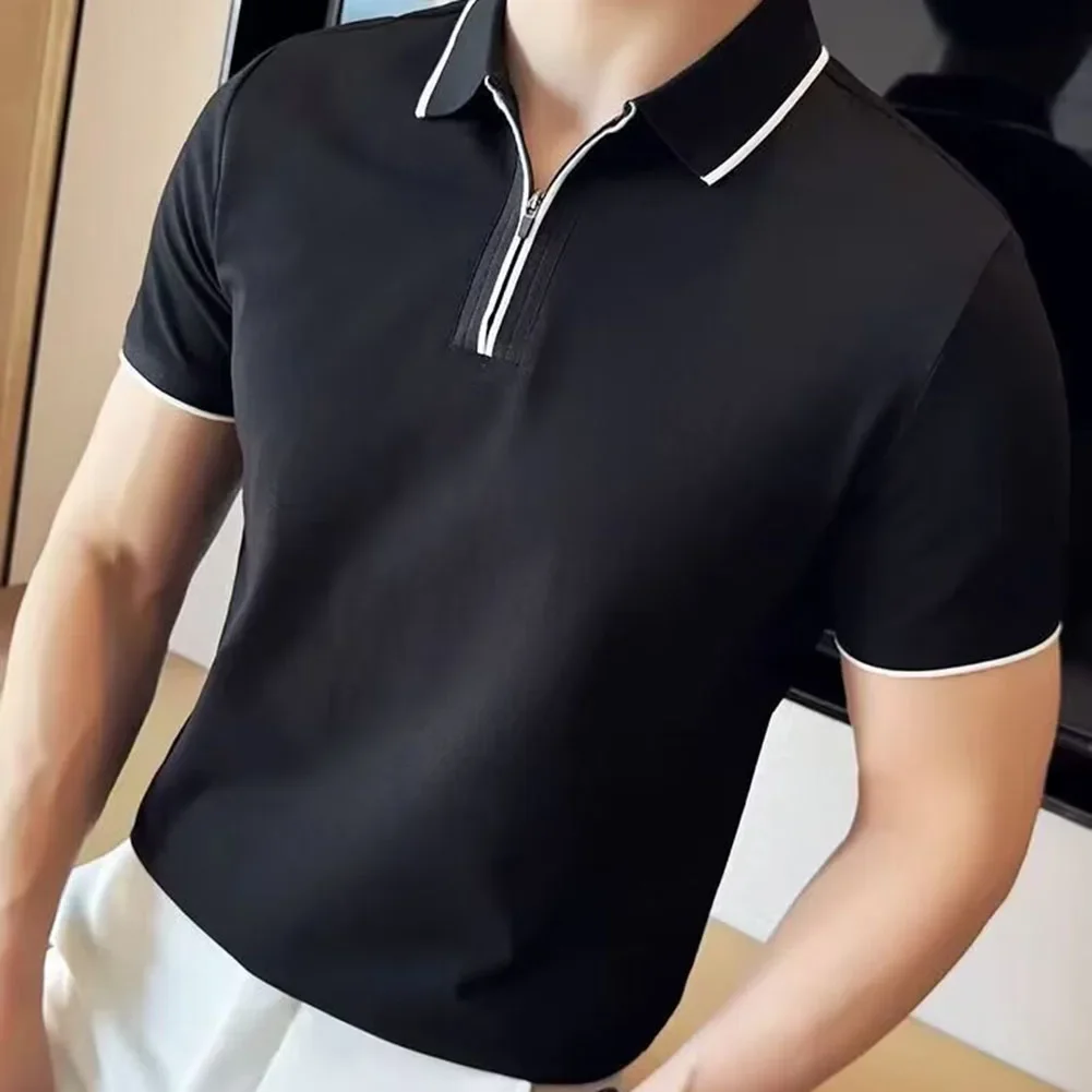 Business Casual T-shirt Lapel Shirt Lapel Tops Black Business TShirt All Seasons Male Applicable Short Sleeves
Business Casual T-shirt Lapel Shirt Lapel Tops Black Business TShirt All Seasons Male Applicable Short Sleeves