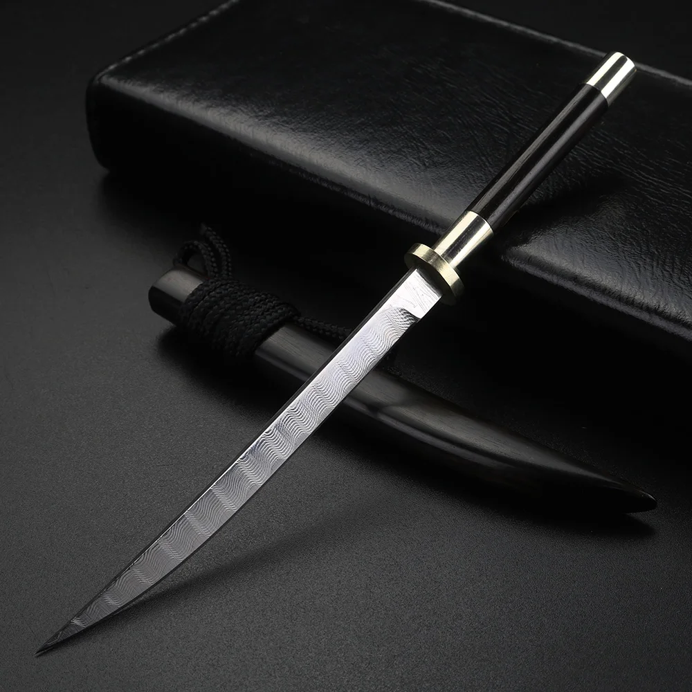 Mini Outdoor Damascus Fixed Blade Knife High Hardness Camping EDC Tool Knife Including Sheath
Mini Outdoor Damascus Fixed Blade Knife High Hardness Camping EDC Tool Knife Including Sheath