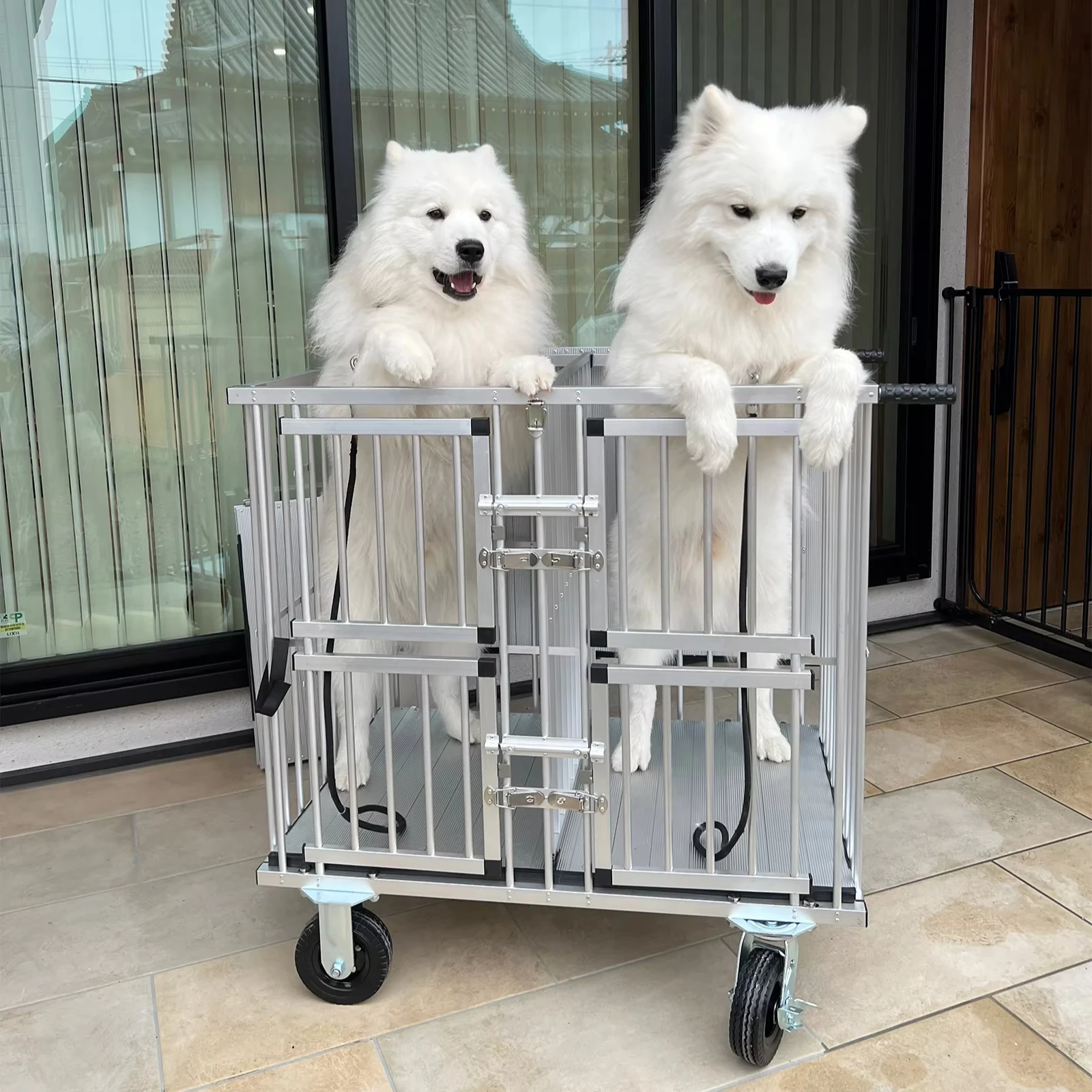 Aluminum 4 Wheel Folding Pet Stroller Pet Grooming Competition Shows Easy-to-Assemble Dog Trolley
Aluminum 4 Wheel Folding Pet Stroller Pet Grooming Competition Shows Easy-to-Assemble Dog Trolley