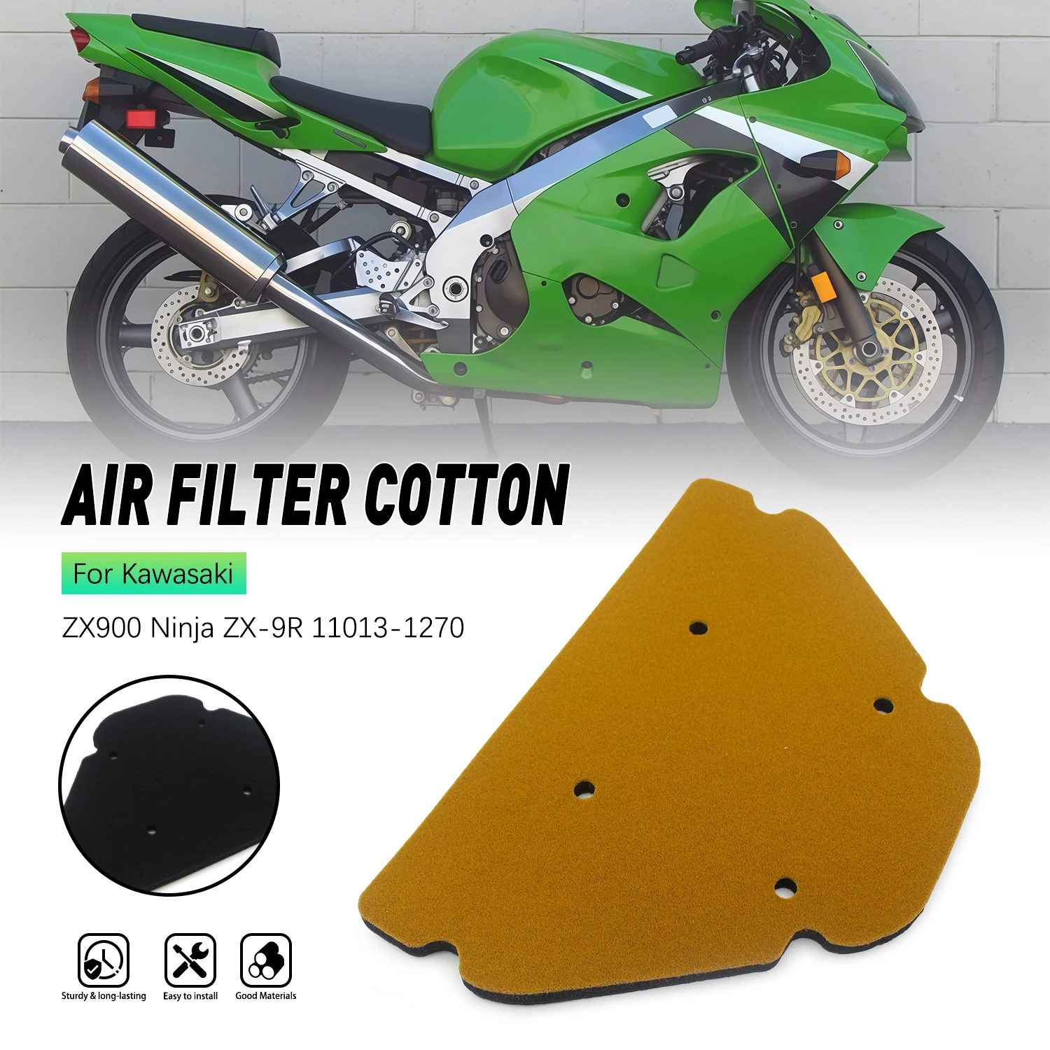 Air Filter Cleaner Cotton For Kawasaki ZX900 Ninja ZX 900 ZX-9R ZX9R 1998 1999 2000 2001 2002 2003 11013-1270 Motorcycle Part
Air Filter Cleaner Cotton For Kawasaki ZX900 Ninja ZX 900 ZX-9R ZX9R 1998 1999 2000 2001 2002 2003 11013-1270 Motorcycle Part