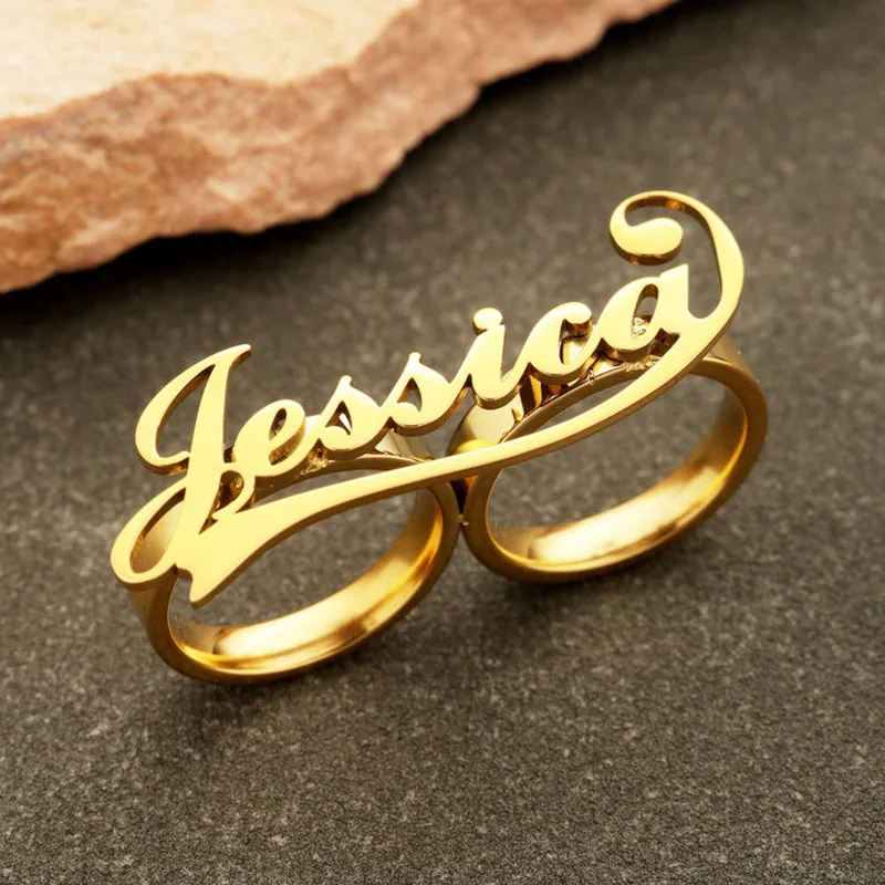 New in Two Finger Ring Women Custom Name Ring Stainless Steel Jewelry Dating Personalized Name Plate Large Rings Birthday Gift
New in Two Finger Ring Women Custom Name Ring Stainless Steel Jewelry Dating Personalized Name Plate Large Rings Birthday Gift
