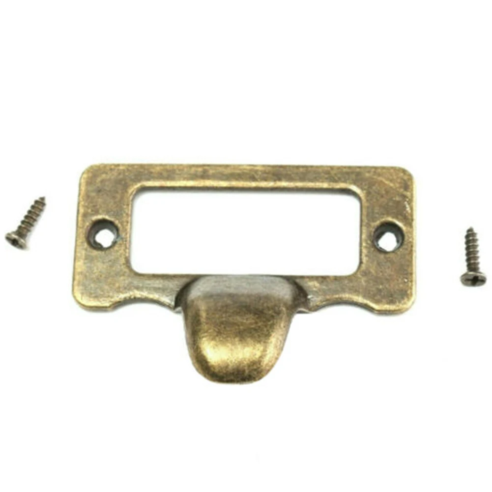 Drawer Label Pull 58mm*45mm Zinc Alloy Antique Brass Cupboard File Frame Handle Handles Holder Screws Brand New
Drawer Label Pull 58mm*45mm Zinc Alloy Antique Brass Cupboard File Frame Handle Handles Holder Screws Brand New