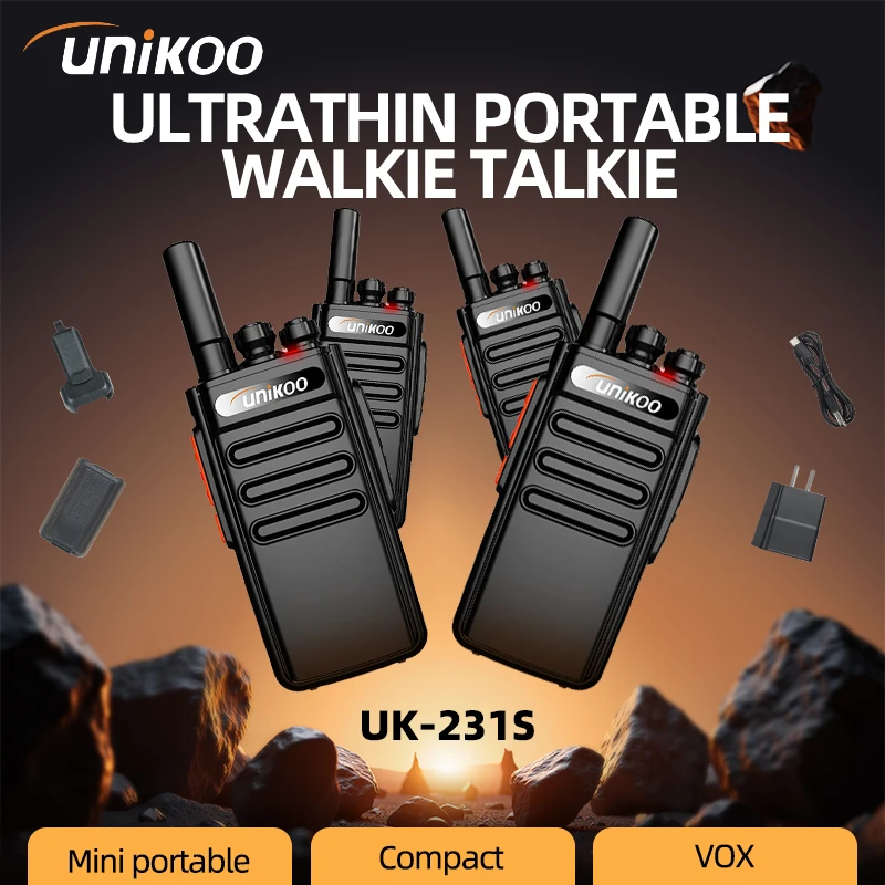 4 pcs UNIKOO UK231S Walkie Talkie global ptt portable radio transmitter PMR446 FRS Two Way Radio Communication Equipment
4 pcs UNIKOO UK231S Walkie Talkie global ptt portable radio transmitter PMR446 FRS Two Way Radio Communication Equipment