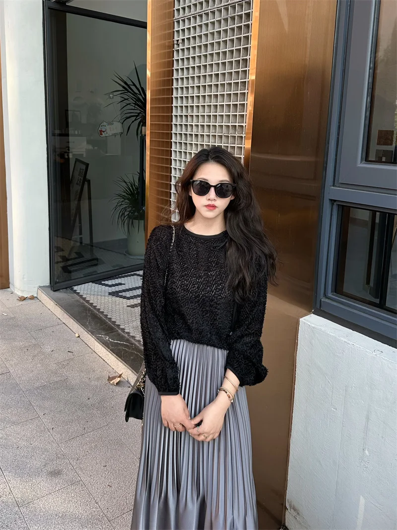 New Chinese Sle Silk irt Women's Loose Fit Long Sve round Ne Pure Color Texture Sensation 9 Momme Silk
New Chinese Sle Silk irt Women's Loose Fit Long Sve round Ne Pure Color Texture Sensation 9 Momme Silk