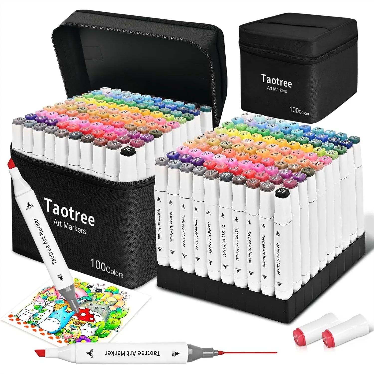 100 Colors Alcohol Markers Set with Dual Tips, Case & Holders for Adult Coloring Books, Drawing and Sketching
100 Colors Alcohol Markers Set with Dual Tips, Case & Holders for Adult Coloring Books, Drawing and Sketching