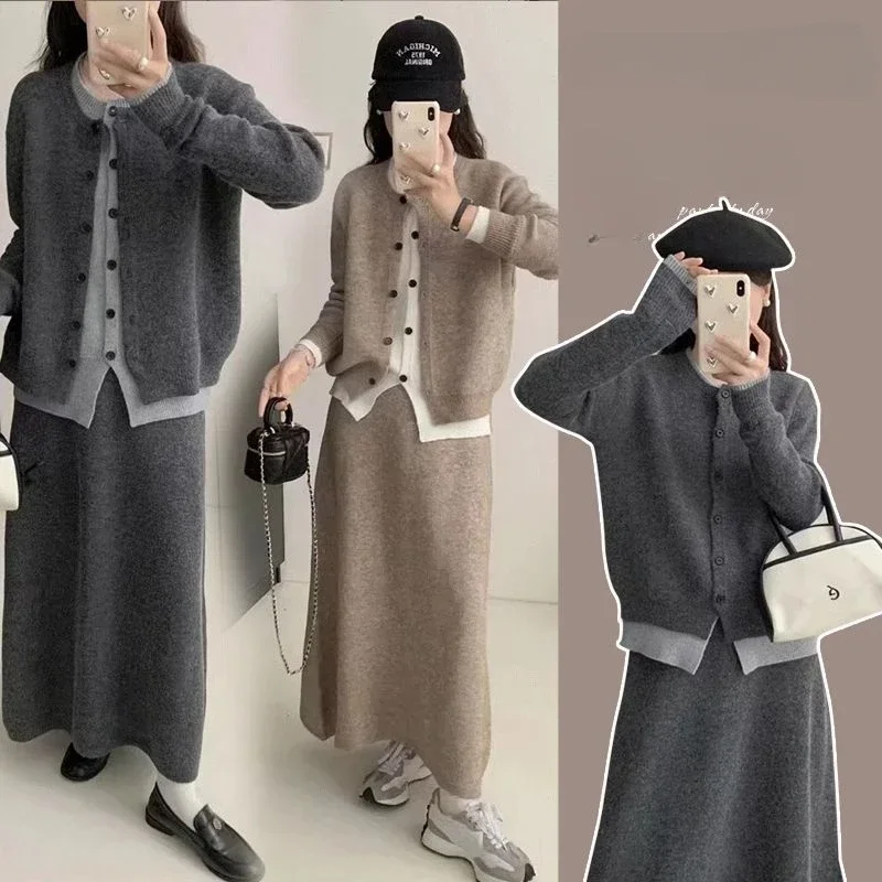 Высококачественные комплекты из двух предметов, офисная женская вязаная куртка, костюм с юбкой, женский осенне-зимний вязаный кардиган, юбки, трендовый дизайн, теплые комплекты
Высококачественные комплекты из двух предметов, офисная женская вязаная куртка, костюм с юбкой, женский осенне-зимний вязаный кардиган, юбки, трендовый дизайн, теплые комплекты