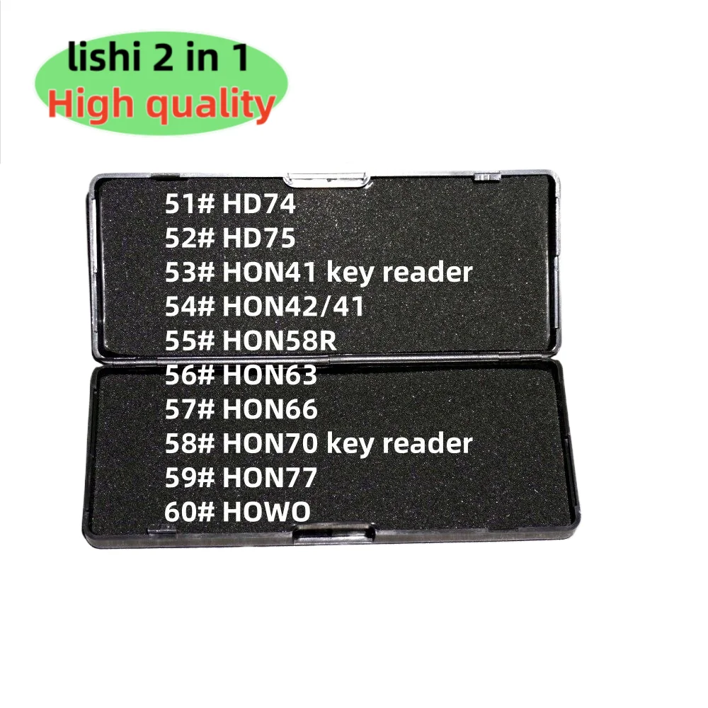 High quality LISHI 2 in 1 tool HD74 HD75 HON42/41 HON58R HON63 HON66 HON70 key reader HON77 for HOWO
High quality LISHI 2 in 1 tool HD74 HD75 HON42/41 HON58R HON63 HON66 HON70 key reader HON77 for HOWO