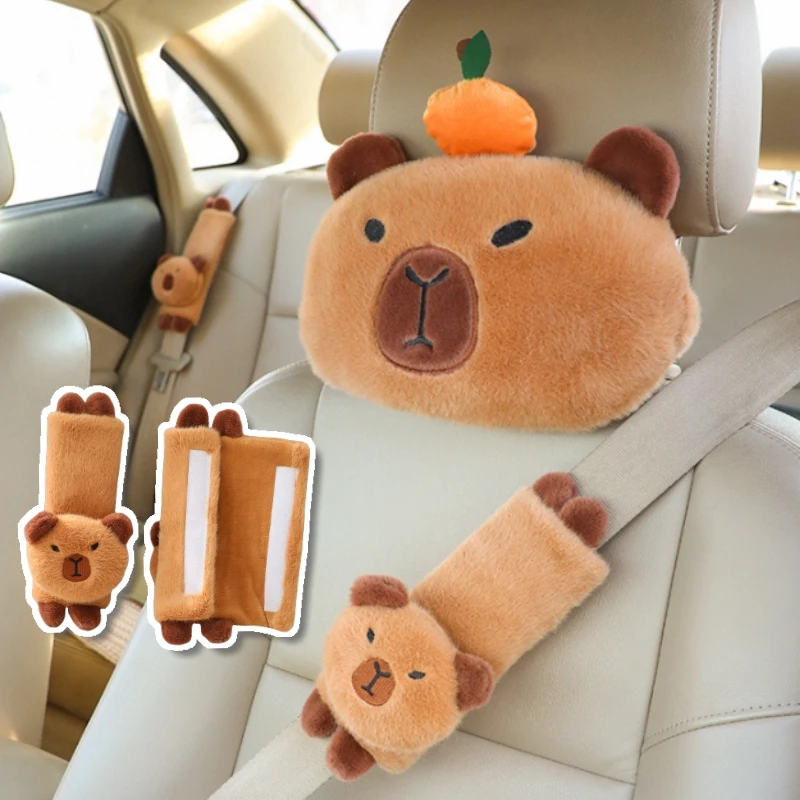Kawaii Capybara Plush Car Pillow Plush Animal Pillow Shoulder Cover Warm And Comfortable Car Supplies For The Driving Family 
Kawaii Capybara Plush Car Pillow Plush Animal Pillow Shoulder Cover Warm And Comfortable Car Supplies For The Driving Family