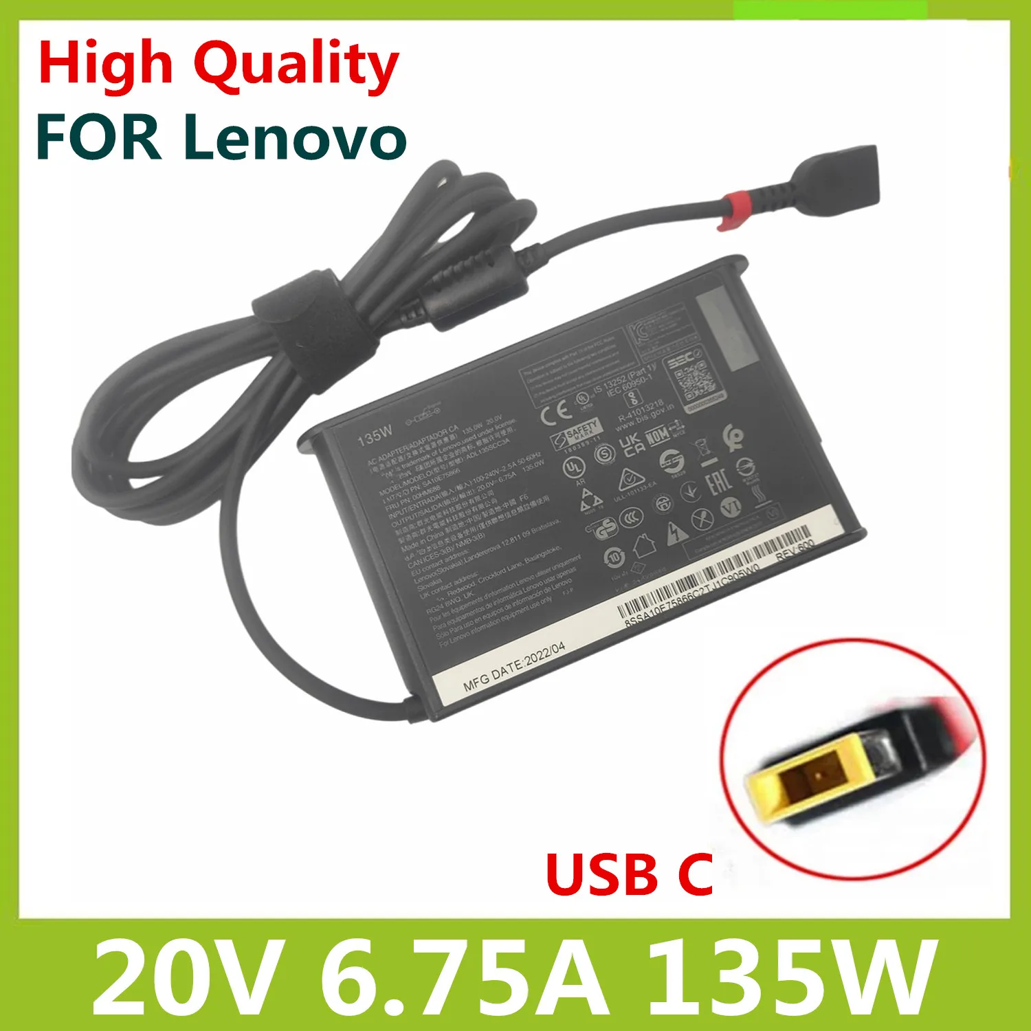 Original 20V 6.75A 135W USB C Laptop AC Power Adapter For Lenovo T440p T540p Y50-70 ADL135NDC3A 45N0361 45N0501 Notebook Charger
Original 20V 6.75A 135W USB C Laptop AC Power Adapter For Lenovo T440p T540p Y50-70 ADL135NDC3A 45N0361 45N0501 Notebook Charger