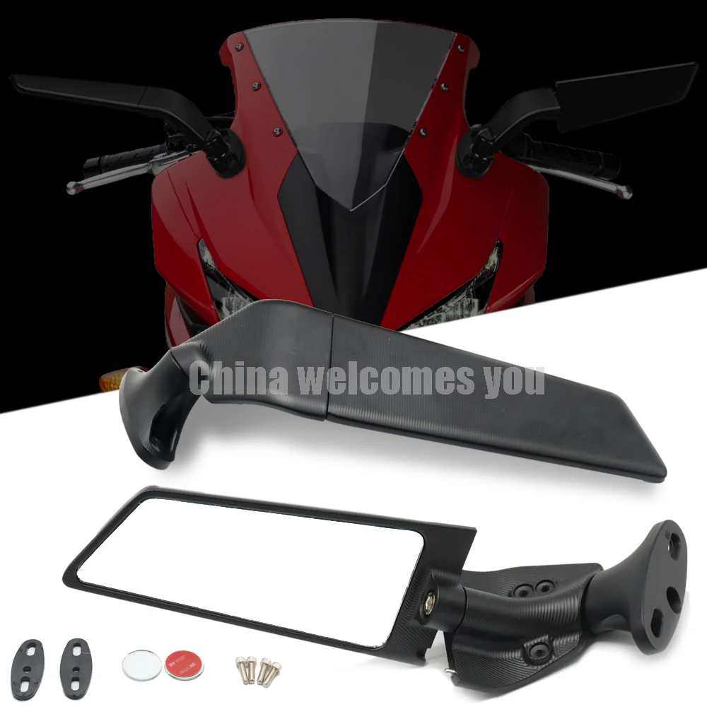 For HONDA CBR250 CBR300 400 500 R RR Wide field of view Motorcycle Rearview Mirrors Wind Wing Adjustable Rotating Side Mirrors
For HONDA CBR250 CBR300 400 500 R RR Wide field of view Motorcycle Rearview Mirrors Wind Wing Adjustable Rotating Side Mirrors