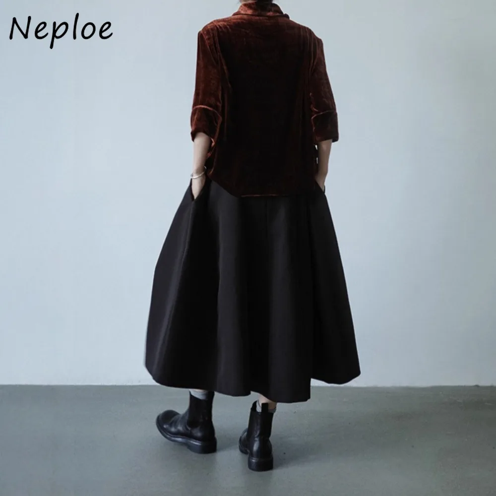 Neploe Celebrity Elegant Minority Solid Skirt Simple Soft Casual New Mujer Faldas Japan Profile 3D All-match Hot Sell Skirts
Neploe Celebrity Elegant Minority Solid Skirt Simple Soft Casual New Mujer Faldas Japan Profile 3D All-match Hot Sell Skirts
