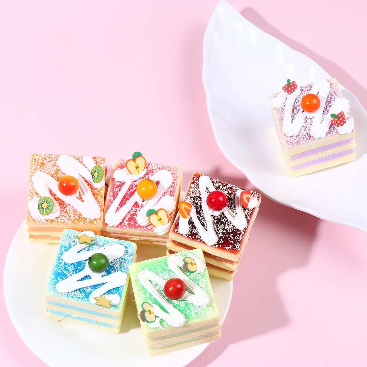 6pcs Simulation Cake Model PU Square Cake Decor Photography Prop Educational Cake Ornament (Random Style)
6pcs Simulation Cake Model PU Square Cake Decor Photography Prop Educational Cake Ornament (Random Style)