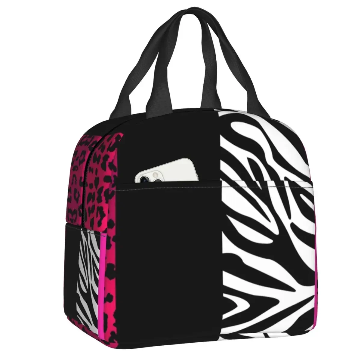 Custom Hot Pink Zebra And Leopard Animal Print Stripes Portable Lunch Box for Leakproof Thermal Cooler Food Insulated Lunch Bag
Custom Hot Pink Zebra And Leopard Animal Print Stripes Portable Lunch Box for Leakproof Thermal Cooler Food Insulated Lunch Bag