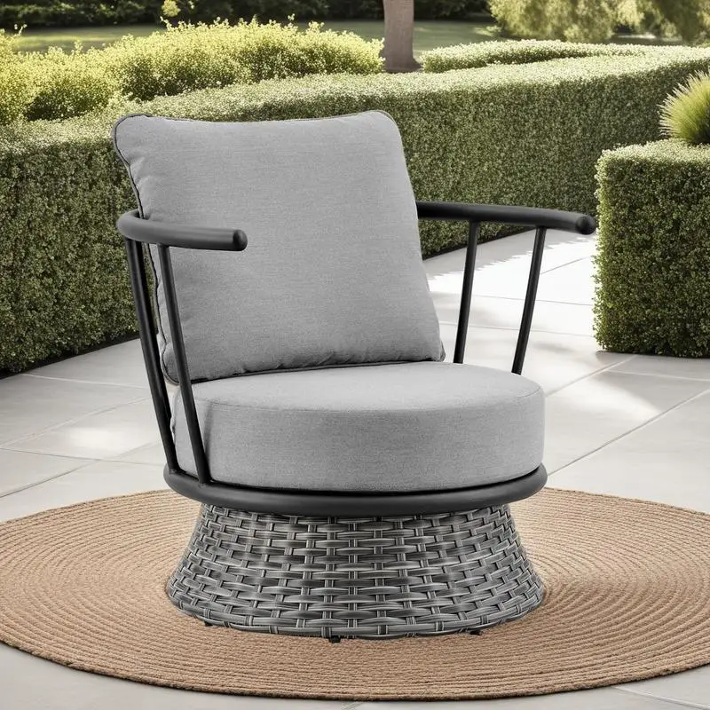 Outdoor Wicker & Aluminum Chair - Black & Dark Gray Accent, Stylish Patio Seating, Weather Resistant Design, Perfect for Garden
Outdoor Wicker & Aluminum Chair - Black & Dark Gray Accent, Stylish Patio Seating, Weather Resistant Design, Perfect for Garden