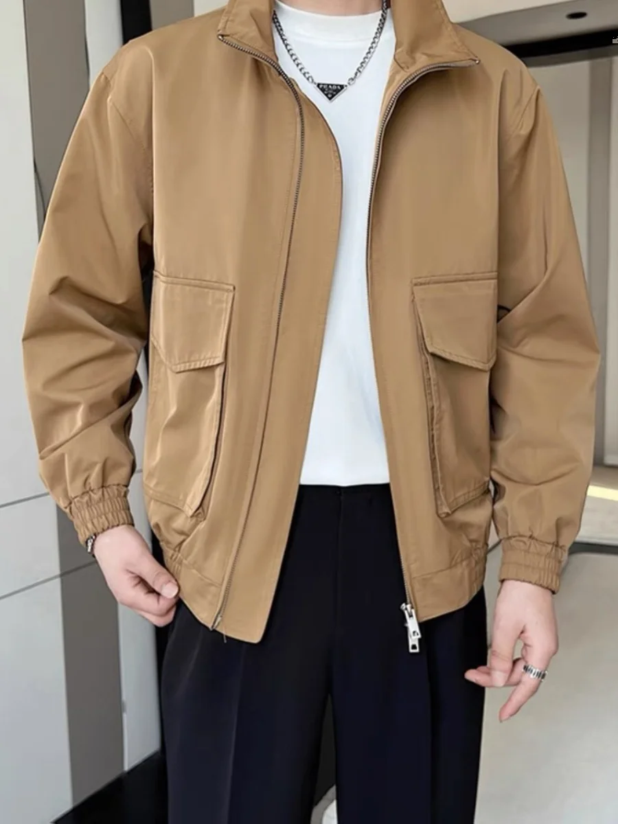 Bla Stand Collar Haome Jaet Men's Autumn Winter Sle Fce Windbreaker Casual Faion High Quali Workwear Clothes
Bla Stand Collar Haome Jaet Men's Autumn Winter Sle Fce Windbreaker Casual Faion High Quali Workwear Clothes