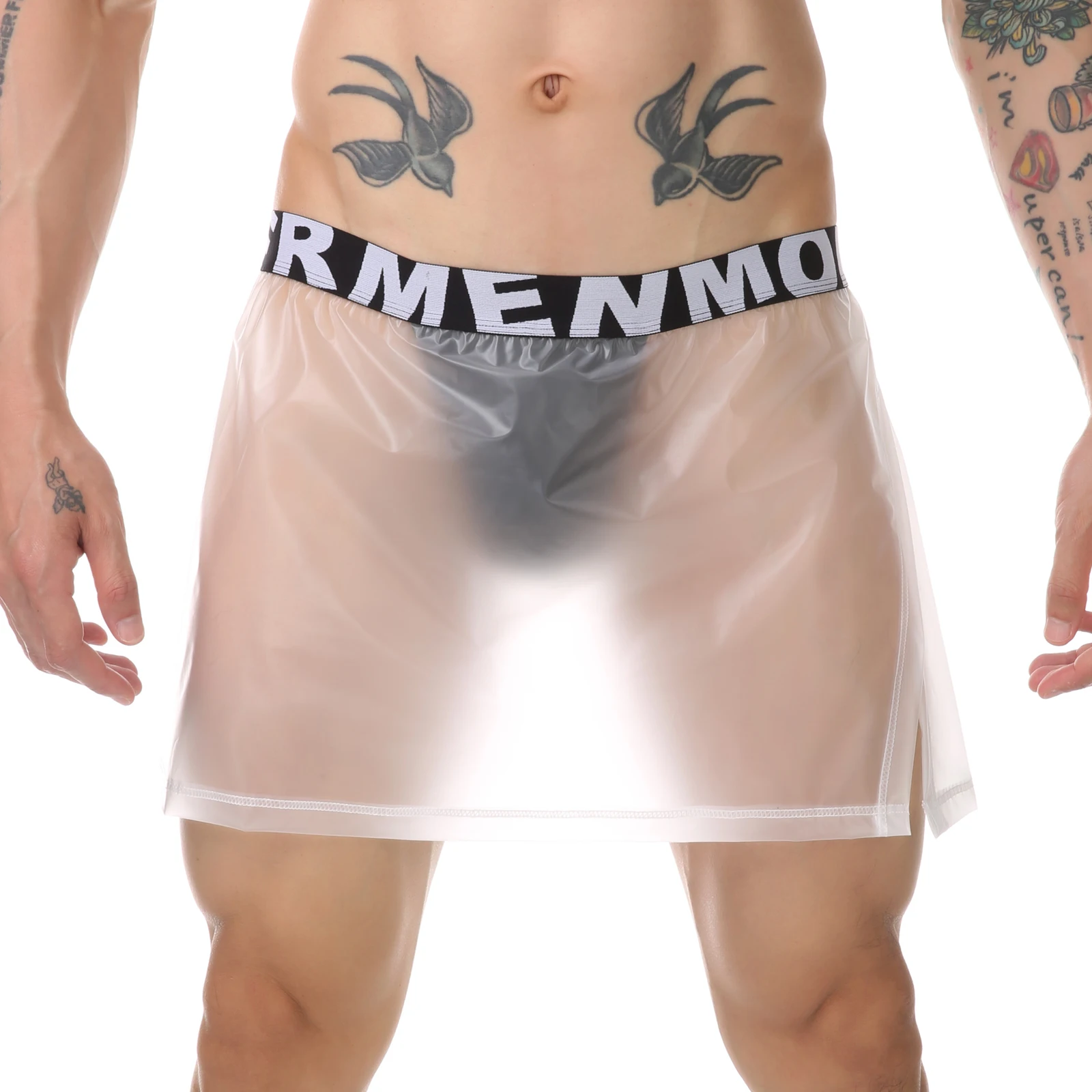 Men Beach Shorts 2 in 1 PVC Swim Skirt Pants Sexy Transparent Side Split Hips Water Protection Culottes High-cut Waist Briefs
Men Beach Shorts 2 in 1 PVC Swim Skirt Pants Sexy Transparent Side Split Hips Water Protection Culottes High-cut Waist Briefs