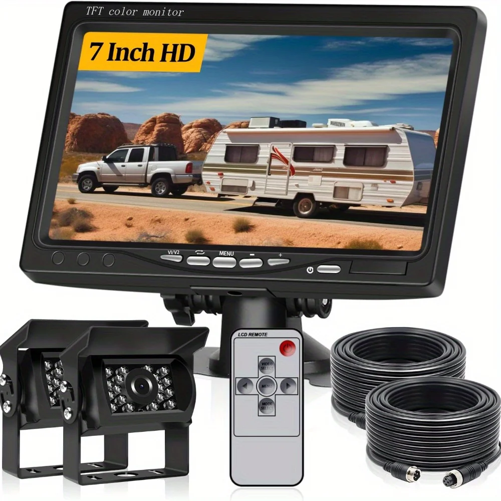 Backup Camera System For Trucks And RVs - 7-Inch Display With Rear View Camera, IR Night Vision For Vehicles Trailers Vans
Backup Camera System For Trucks And RVs - 7-Inch Display With Rear View Camera, IR Night Vision For Vehicles Trailers Vans