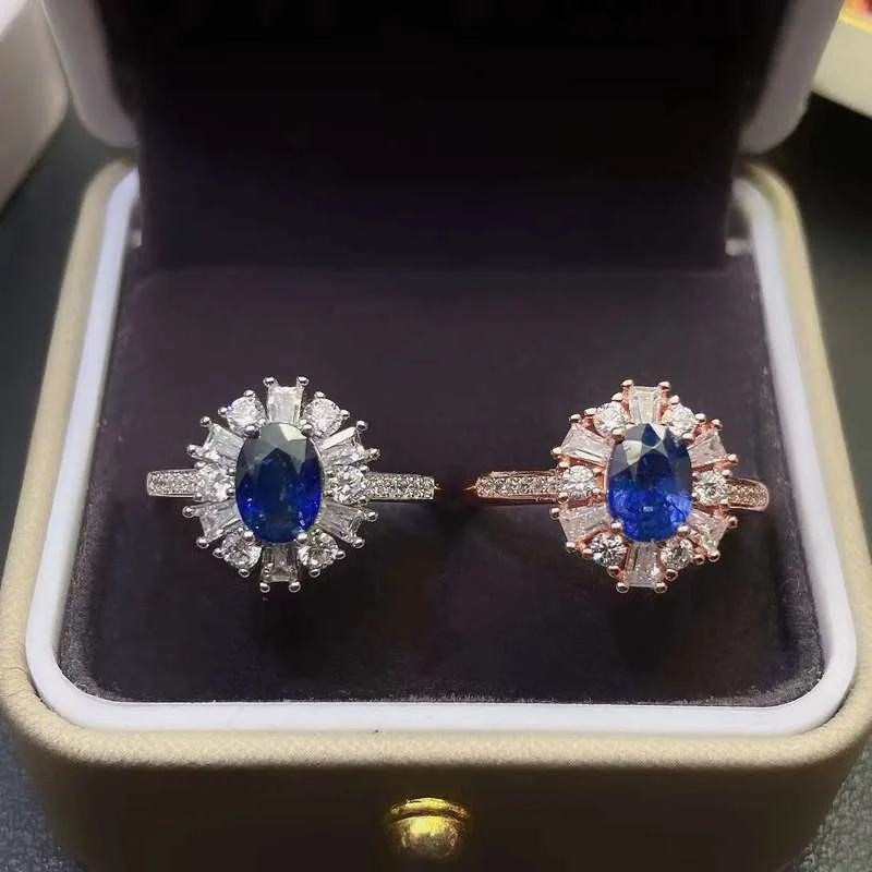 YULEM Natural Sapphire Deep Blue 5*7mm Resizable Rings for Women 925 Sterling Silver Ring
YULEM Natural Sapphire Deep Blue 5*7mm Resizable Rings for Women 925 Sterling Silver Ring