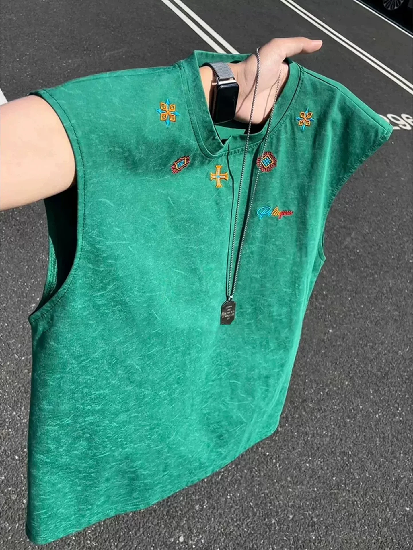 Cleanfit Dyed Embroidered Tank Top Men's Summer Trendy Brand Heavyweight Shoulderless T-Shirt Fitness Sport Sweatshirt
Cleanfit Dyed Embroidered Tank Top Men's Summer Trendy Brand Heavyweight Shoulderless T-Shirt Fitness Sport Sweatshirt