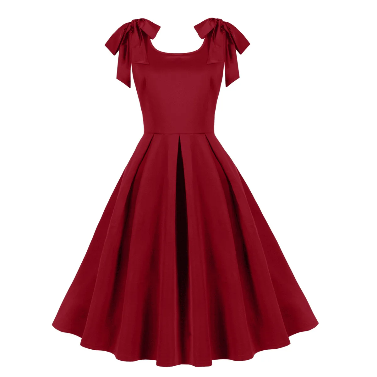 50s Vintage Solid Color Bow Knot Strap Backless Birthday Party Tank Dress Women Summer O-Neck Sleeveless Pleated Midi Dresses
50s Vintage Solid Color Bow Knot Strap Backless Birthday Party Tank Dress Women Summer O-Neck Sleeveless Pleated Midi Dresses