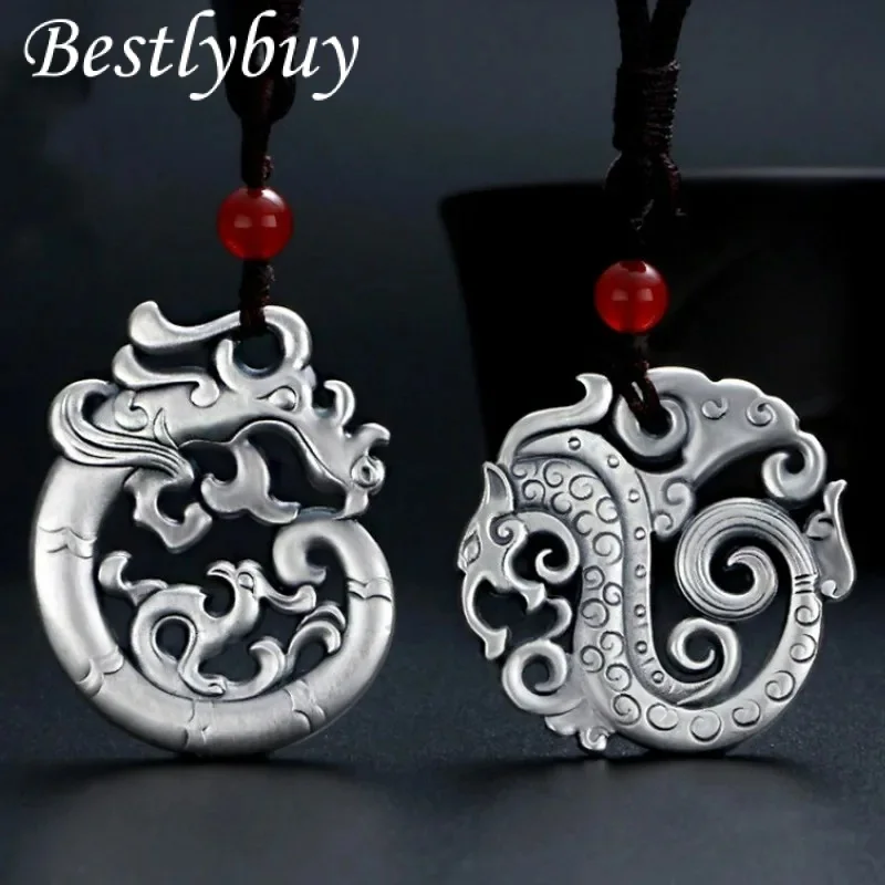 NEW S999 Sterling Silver Vintage Hollow out Three-dimensional Dragon Shape Pendant Couple Gift
NEW S999 Sterling Silver Vintage Hollow out Three-dimensional Dragon Shape Pendant Couple Gift