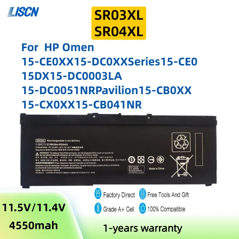 SR04XL Аккумулятор SR03XL для HP Omen 15-CE0XX 15-DC0XX Series 15-CE015DX 15-DC0003LA 15-DC0051NR Pavilion 15-CB0XX 15-CX0XX
SR04XL Аккумулятор SR03XL для HP Omen 15-CE0XX 15-DC0XX Series 15-CE015DX 15-DC0003LA 15-DC0051NR Pavilion 15-CB0XX 15-CX0XX