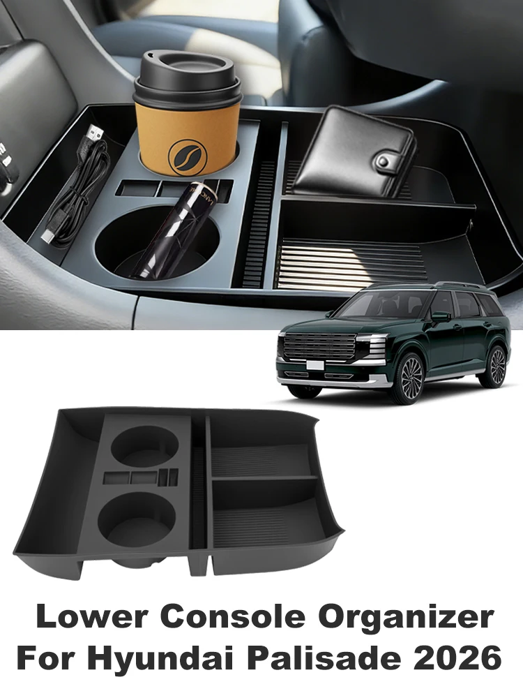 For 2026 Hyundai Palisade Accessories Lower Center Console Organizer w/ Cup Holder High-Quality TPE Armrest Storage Box
For 2026 Hyundai Palisade Accessories Lower Center Console Organizer w/ Cup Holder High-Quality TPE Armrest Storage Box
