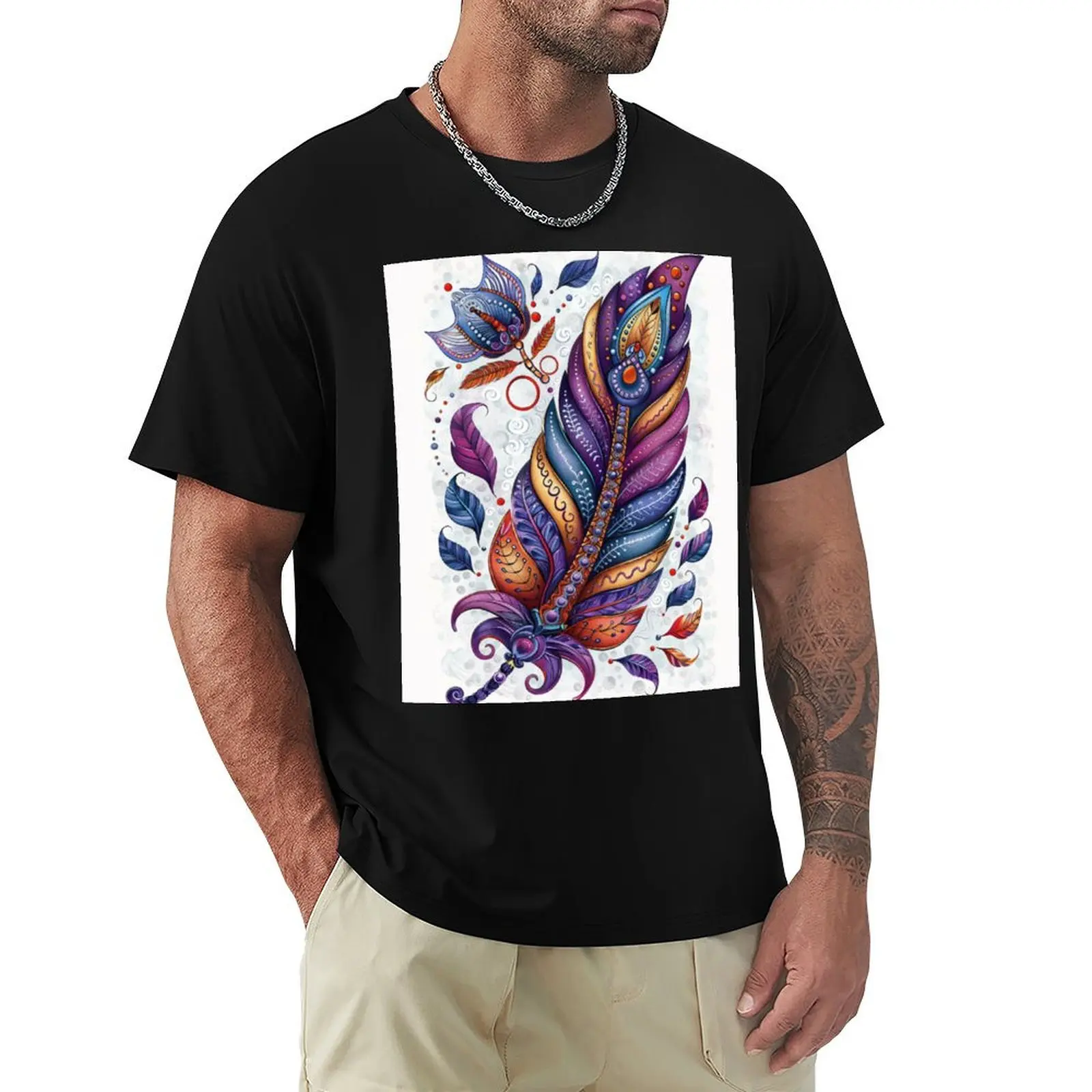 Funky Boho Feather T-Shirt Summer Casual Loose T-Shirt
Funky Boho Feather T-Shirt Summer Casual Loose T-Shirt
